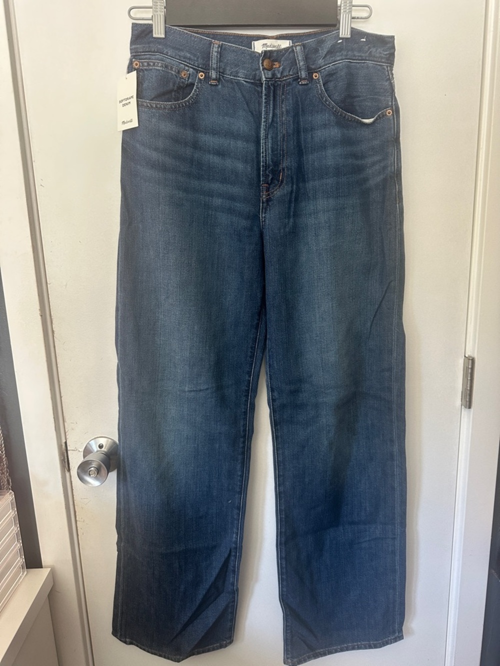 Madewell High-Rise Wide-Leg Denim in Classic Blue - Picture 4 of 9